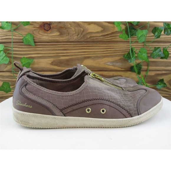 SKECHERS‎ Size 8.5 Sneaker Brown Synthetic Medium (B, M) Zip Women - Picture 5 of 11